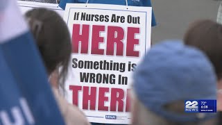 Baystate Health nurses fight for better pay safer conditions [upl. by Lynsey]