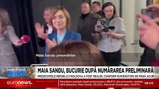 Maia Sandu a sărbătorit victoria în Moldova alături de susținătorii ei [upl. by Kerstin]