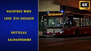 Linie N35 Wien Ansagen – Spittelau – Salmannsdorf  Wiener Grantler [upl. by Aznecniv]