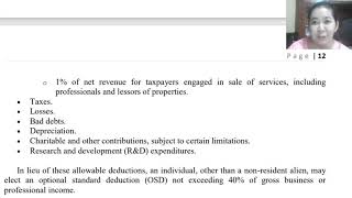 TAXATION OF INDIVIDUALS  Allowable Deductions [upl. by Lemart]