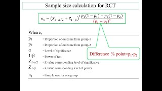 Sample size calculation for randomized control trial RCT [upl. by Illah422]