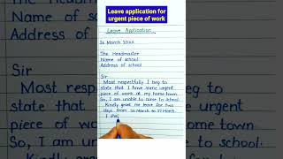 leave application for urgent piece of workcbserbseshortsviral [upl. by Atalante]