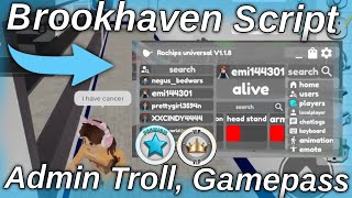 Roblox Brookhaven Script  Rochips  Unlock Gamepass Troll Admin  Arceus X Fluxus Delta [upl. by Garry]