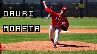 Cincinnati Reds Dauri Moreta pitching in spring training [upl. by Melgar61]