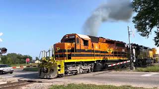 Marquette Rail D704 northbound departure at Grant Michigan [upl. by Acisseg]