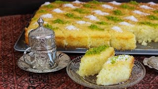 Türkisches Dessert  Revani Tatlisi  Grießkuchen [upl. by Losyram]