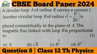 Q8 A circular loop A of radius R carries a current i  Another circular loop B of radius r  R20 is [upl. by Charlotta587]