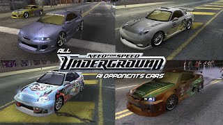 ALL AI OPPONENT CARS FROM NEED FOR SPEED UNDERGROUND [upl. by Kally]