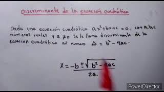 37 Discriminante De La Ecuación Cuadrática 1°Año [upl. by Dubenko199]