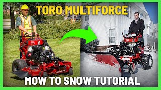 How to Switch a Toro Multiforce from Mowing to Plowing in Under 3 Minutes [upl. by Najtsirk]