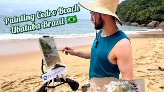 Painting an Idyllic Beach in Ubatuba Brazil 🇧🇷 PleinAir Tutorial [upl. by Ayotac250]