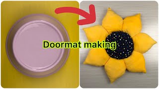 How to make a doormatFlowers Shaped Doormat Ideas that you can make at Home [upl. by Millman]