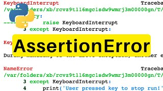 AssertionError  Python  Tutorial [upl. by Camm]