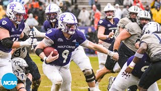 Holy Cross QB Matthew Slukas 3 TDs dazzling run in FCS playoff win [upl. by Acinorrev]