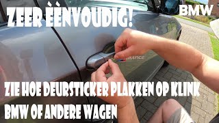 Performance stickerTemu plakken op Bmwdeurhendel [upl. by Esilanna]