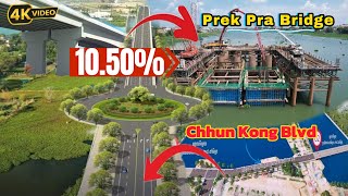 New Prek Pra Bridge over the Bassac River and Chhun Kong Blvd Updates on Major Progress [upl. by Waldo564]