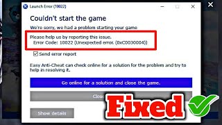 FIX Easy AntiCheat Error Code 30005 10022 10011  How To Fix Fortnite Error Code 10022 [upl. by Standford]