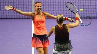 MattekSands amp Safarova vs Garcia amp Mladenovic Doubles Highlights  2016 WTA Finals Semifinals [upl. by Dorette707]