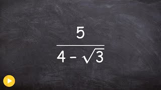 Using the conjugate to simplify a rational expression with a radical [upl. by Wadsworth]