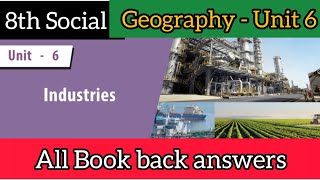 8th social science geography unit 6 book back answers  Industries question answers [upl. by Amein960]