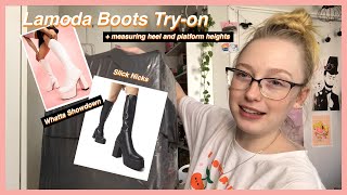 lamoda knee high boots unboxing and try on haul review [upl. by Naicad]