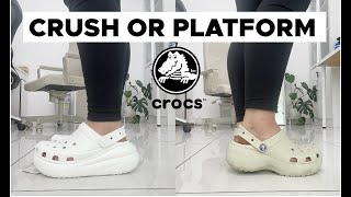 Crocs classic crush VS Crocs classic platform clog  Crocs 2022 collection  Comparison [upl. by Mal]