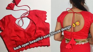 Matka gala blouse design cutting and stitching  back open blouse design [upl. by Eanel]