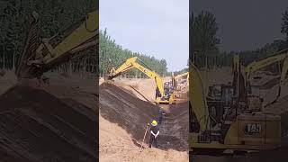 Drainage channel excavation process with the large excavator [upl. by Obla]