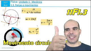 Movimento circular uniforme  Conceitos e grandezas  Exercícios e aplicações  Aula 6  11F13 [upl. by Whittaker787]