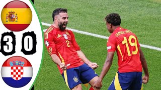 Spain vs Croatia 3 0 Extеndеd Highlights  All Goals [upl. by Drugge]