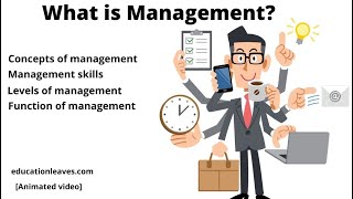 What is management Concept of Management Levels of management animated video [upl. by Griffie964]