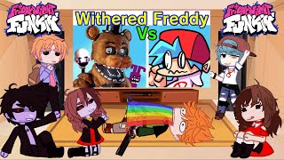 FNF react to Friday Night Funkin VS Withered Freddy FULL WEEK Five Nights at Freddys FNF Mod [upl. by Cusack]