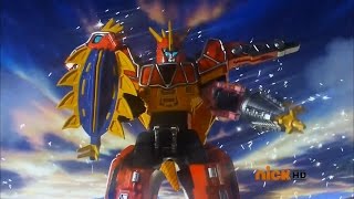 Dino Charge Megazord Transformation 1  Power Rangers Dino Charge  Power Rangers Official [upl. by Soloma]