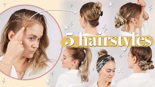 5 schnelle Frisuren im Alltag  Haare aus dem Gesicht  After Baby Hairstyles [upl. by Bradney]