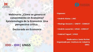 ¿Cómo se genera el conocimiento en Economía Epistemología de la Economía Una perspectiva crítica [upl. by Tessy]