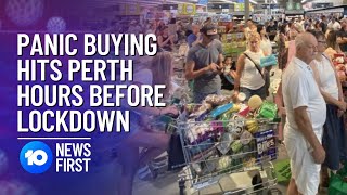 COVID19 Lockdown Sparks Perth Panic Buying  10 News First [upl. by Grinnell]