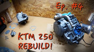 KTM 250 SX REBUILD  Ep 4 Assembling TopEnd Detailed Assembling 2 Stroke Dirt Bike [upl. by Herwig]