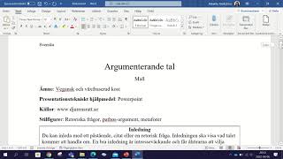 Argumenterande tal  en mall du kan använda för att skriva ditt tal [upl. by Adnirolc]