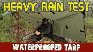 HEAVY RAIN TEST  Waterproofed Tarp [upl. by Naoj]