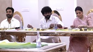 Dhanush பக்கம் திரும்பத Nayanthara 🫣 Vignesh Shivan At Idly Kadai Producer Akash Baskaran Wedding [upl. by Rezzani]