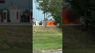 Tesla EV catches fire at Pennsylvania charging station [upl. by Depoliti]