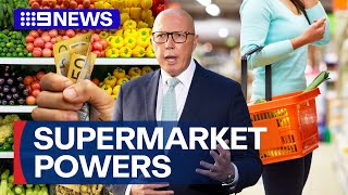 New proposed laws to break up supermarket giants’ power  9 News Australia [upl. by Lleroj]