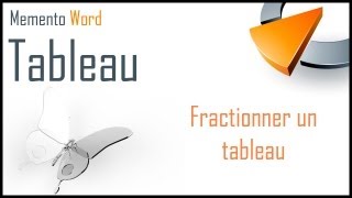 Fractionner un tableau dans Word  Formation Word Marseille [upl. by Duaner538]