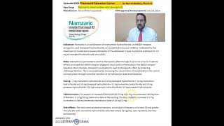 Namzaric memantine and donepezil moderate to severe dementia of the Alzheimer’s type [upl. by Ayak]