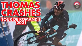 Geraint Thomas CRASHES at the finish of TOUR DE ROMANDIE 2021 STAGE 4  Stage Analysis and Reaction [upl. by Ruperta]