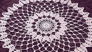 Crochet doily tutorial How to crochet doily 1620 round Part 5 [upl. by Rhodes835]