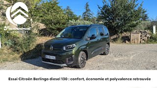 Essai Citroën Berlingo 2024 Diesel 130 ch boîte manuelle – Polyvalence Confort et Économie [upl. by Barbe49]