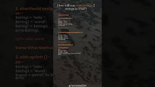 10 Concatenate 2 Strings in php with different methods  mostaskedquestion [upl. by Nedaj]