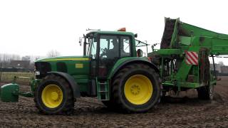 Loonbedrijf Lootens F schorseneren rooien John Deere 6520 en 6920 met Verstraete rooier [upl. by Sanborn]