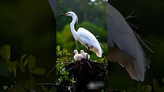 A Stunning beautiful Brolga Bird amp Chicks in the Tropical During Rain beautiful nature shorts [upl. by Aramen]